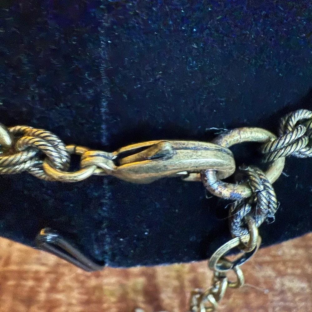 Chloe + Isabel Gold and Blue Statement Necklace with Fan Design - Picture 9 of 10